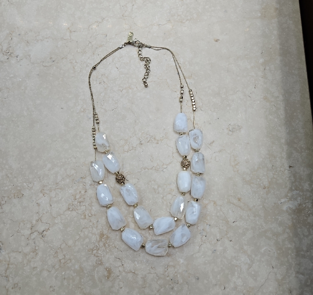 INC International Concepts Gold and White Multi-Strand Necklace